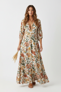 Bohemian floral maxi dress front view