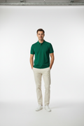Male model wearing Forest Green Polo Shirt full body